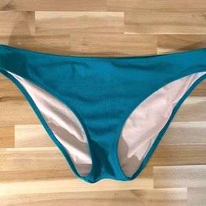 Classic Teal Bikini Bottoms Ribbed Texture